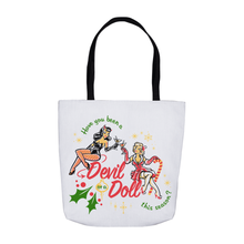 Load image into Gallery viewer, Christmas Pinup Tote Bag - 2 sided, 3 sizes