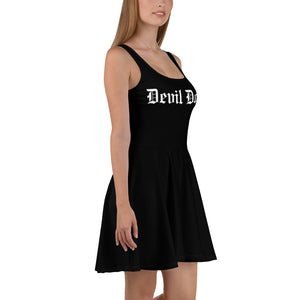 Devil Doll Old English Skater Dress - black S-3XL