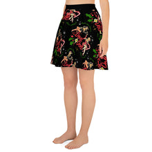 Load image into Gallery viewer, Christmas Pinup Flowy Skirt - coal black