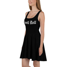 Load image into Gallery viewer, Devil Doll Old English Skater Dress - black S-3XL