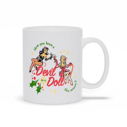 Christmas Pinup Mug - white